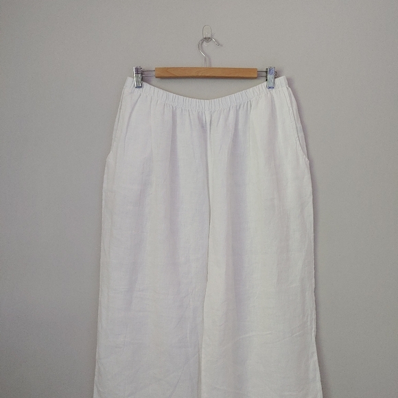 Flax Floods Linen Pants Size Large White - Picture 6 of 16